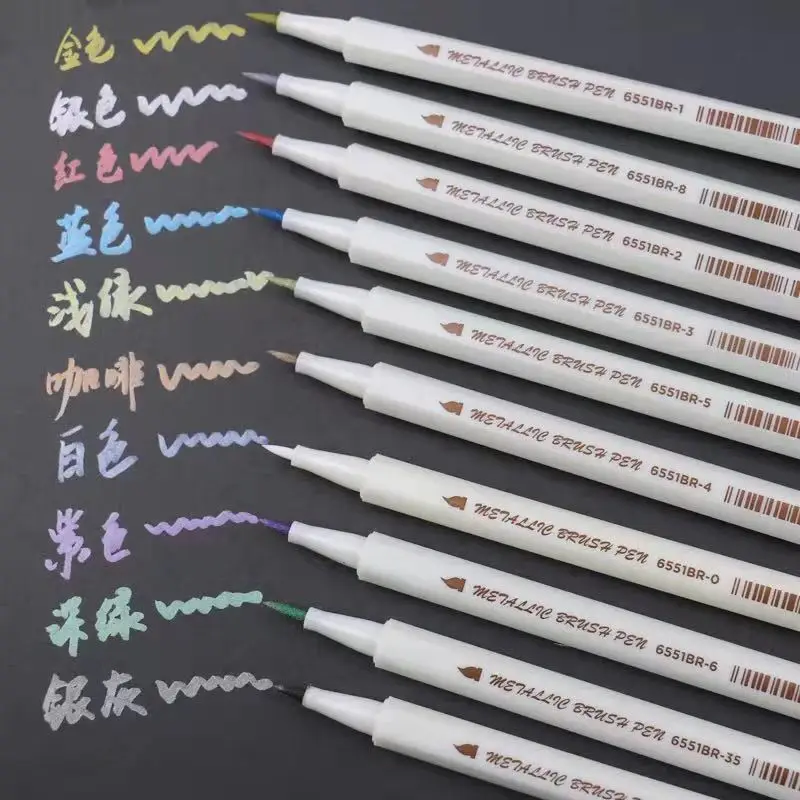 Nail DIY Crystal Adhesive Mold Soft Pen Metal Pen Color Filling Pen Fast Graffiti Pen 10 Color Color Pen enlarge
