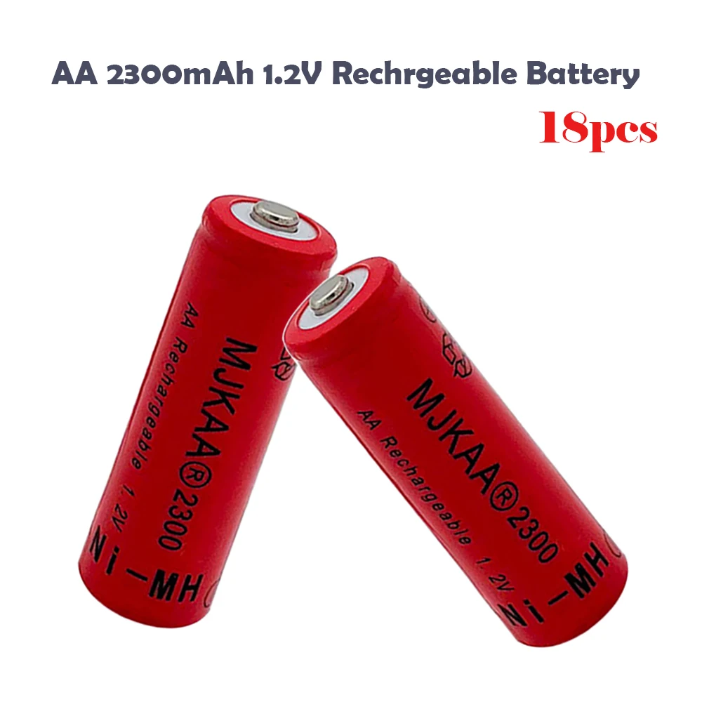

18PCS AA 1.2V 2300mAh NI-MH Batteries 100% High Quality Neutral Rechargeable Battery For Cameras Toys Pre-Charged 2A