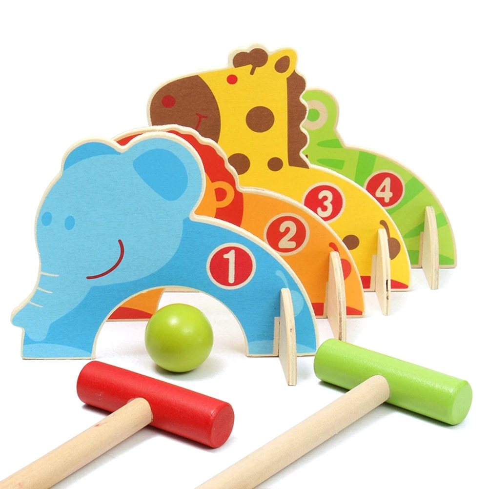 1 набор забавные игрушки для улицы детская игрушка гольфа мультяшная деревянная