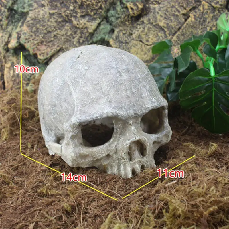 Украшение для аквариума Ландшафтная статуя черепа из кости подарки смолы