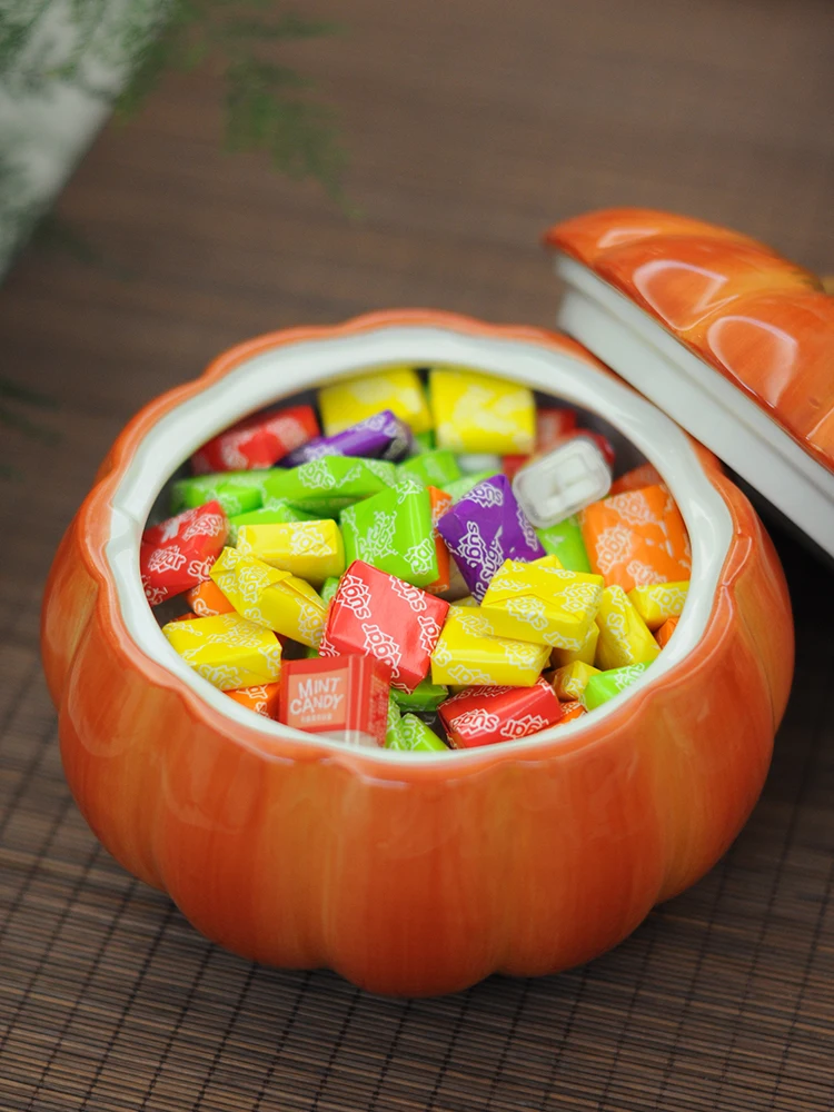 Тыква конфеты банку с крышкой дома Творческий домашняя кухонная для хранения Jar