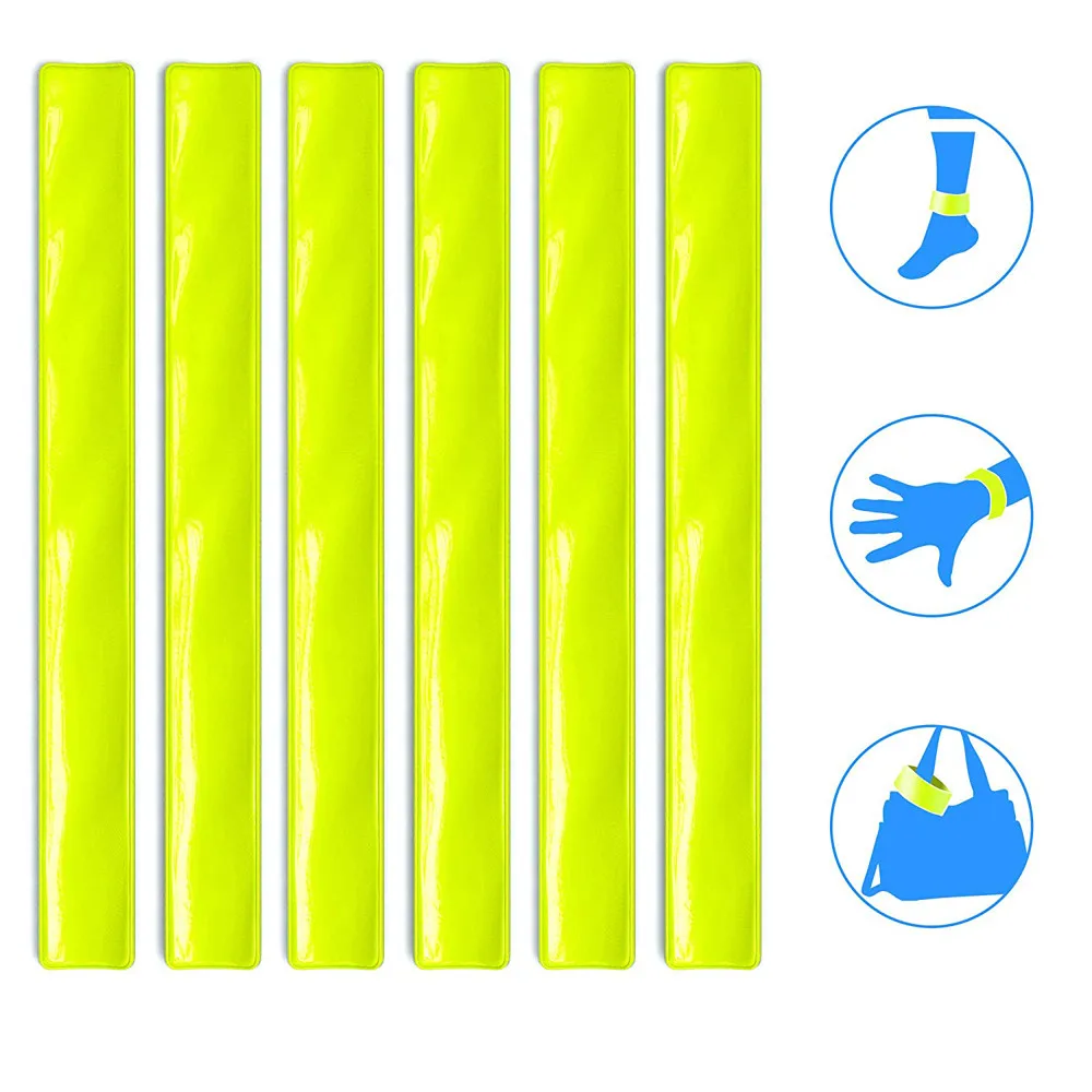 

6pcs Bicycle Reflective Safe Leg Pants Clip Strap Beam Band Bottom Belt High elastic silicon Belt Night Bike accessories