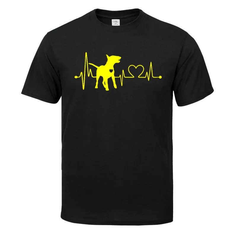 

Футболка мужская летняя с круглым вырезом и изображением бультерьера