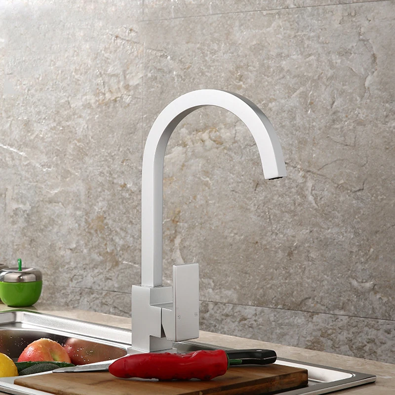 Латунь матовый Никель 3 Way Кухня раковина кран смеситель для кухни одной с