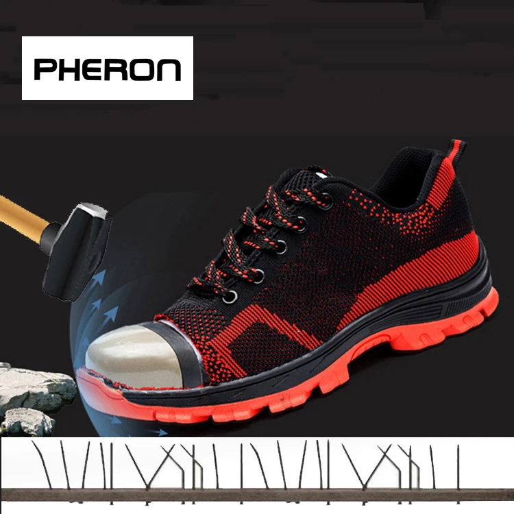 Рабочие ботинки для мужчин стальная обувь строительства дышащая защита от