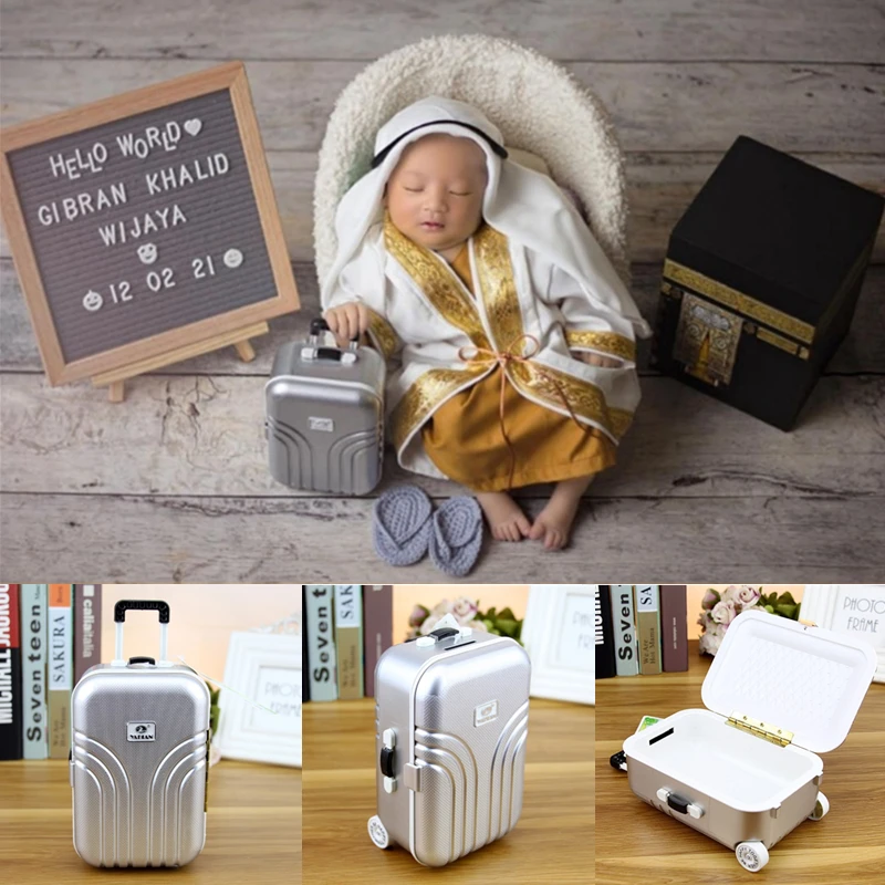 Newborn Photography Props Accessories Mini Suitcase Studio Baby Photo Props Pull Rod Box Newborn Shooting Creative Accessory