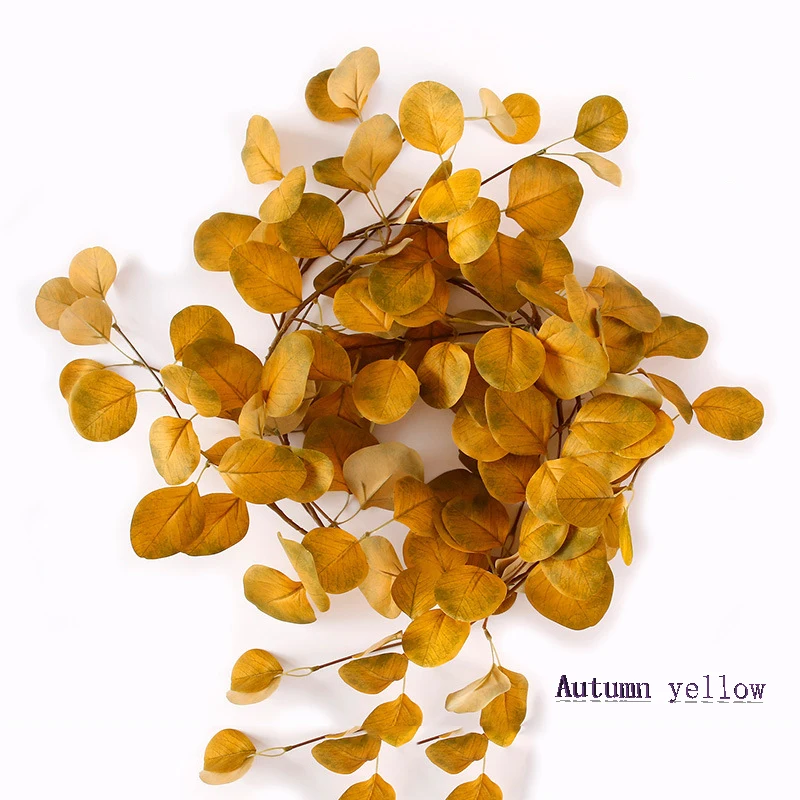 9 Artificial Ivy Leaf Eucalyptus Leaves Home Decor Wedding Decoration Plants Plastic Green Long Vine Fake Foliage Handmade 180cm - Цвет: 9