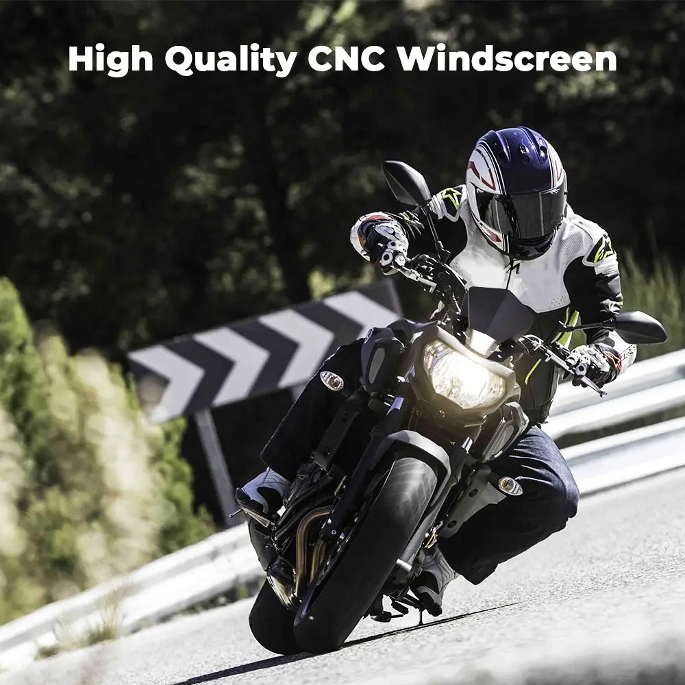 Ветрозащитный экран KEMiMOTO для мотоцикла Yamaha MT 07 MT07 FZ07 2013 2014 2015 2016 алюминиевый|screen