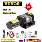 VEVOR 4500 Фунтов 12 В Электрическая Лебедка для 4X4 42,6-футовых Синтетических Автомобильных Прицепных Тросов Буксировочный Ремень С Беспроводным Управлением ATV Грузовик Внедорожник