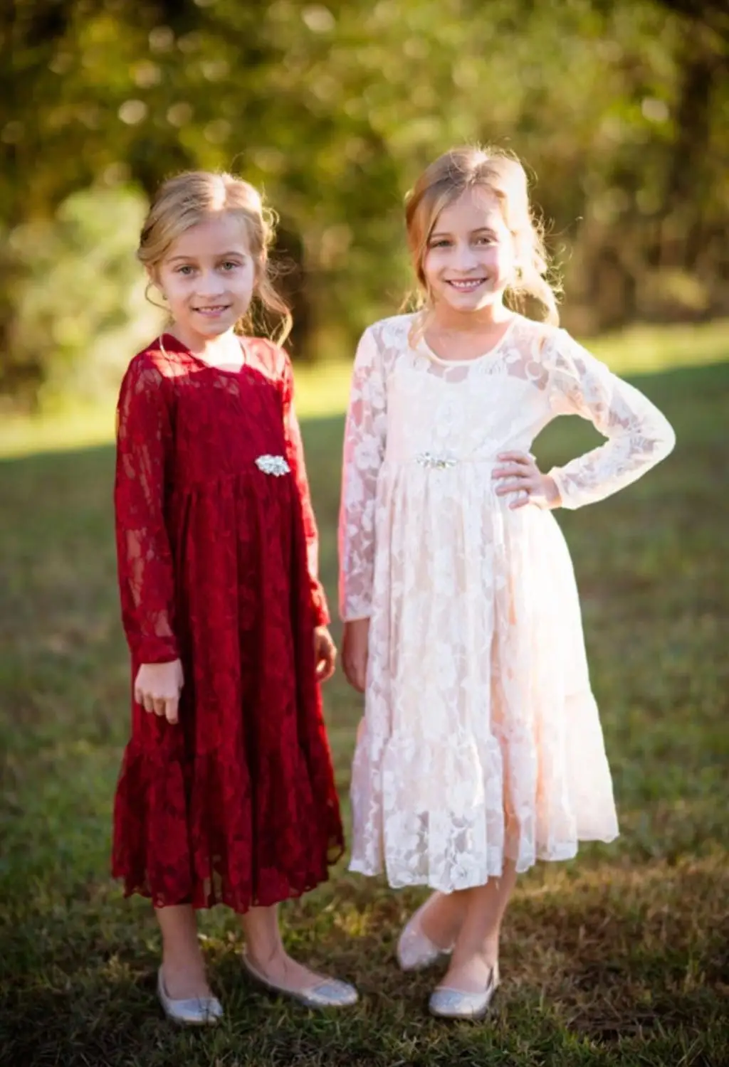 Потрясающие кружевные платья для девочек в стиле бохо с цветочным рисунком