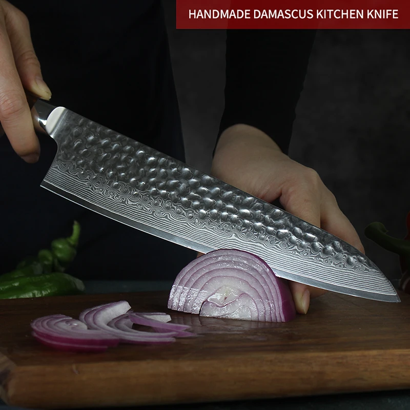 FZIZUO полный Tang VG10 Дамасская сталь набор из семи предметов кухонные ножи нож