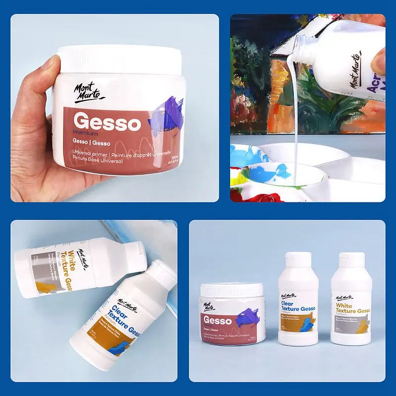 Mont Marte акриловая краска средний глянец силиконовое масло белая текстура Gesso