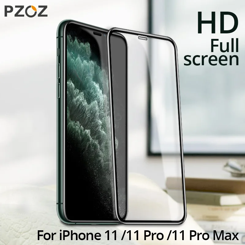 Закаленное стекло PZOZ для iPhone 11 Pro X XS Max XR Plus Защитная пленка экрана телефона 5 8 6 1 с
