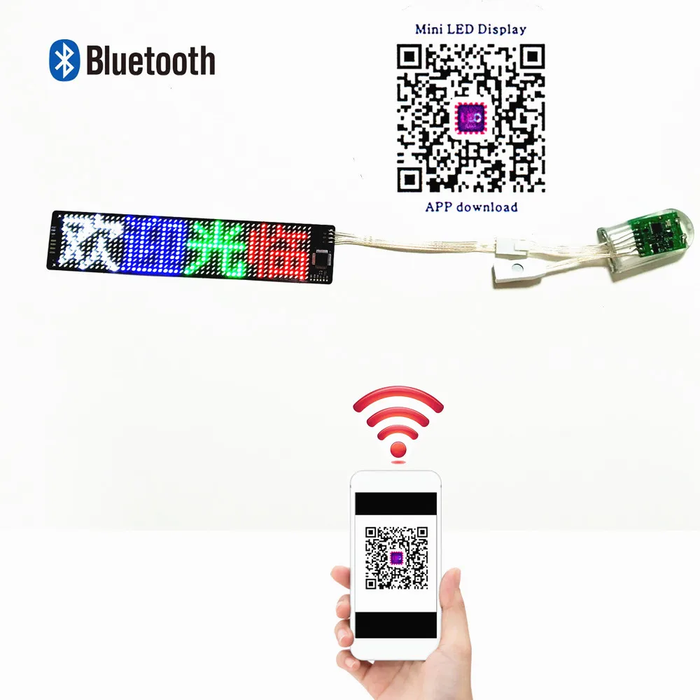 Гибкий светодиодный модуль с Bluetooth матричный дисплей 12*48 пикселей экран Для