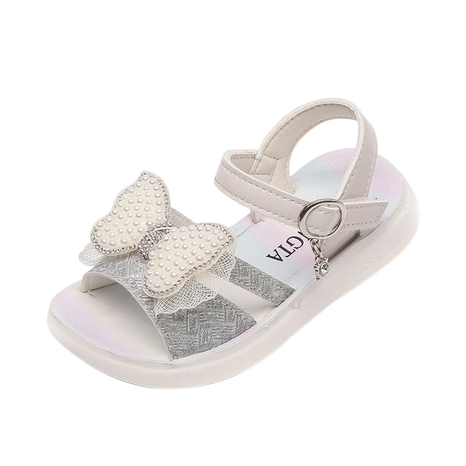 

Girls Sandals Casual Soft Bottom Bow Sports Beach Shoes Princess Shoes For Little Girls Kids Rhinestones Beach Sandals Summer #2