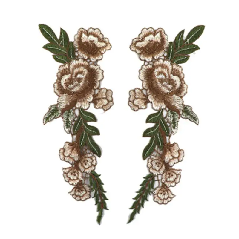 2 шт./компл. вышивки розы значок кружева ткань аппликация сделай сам аксессуары