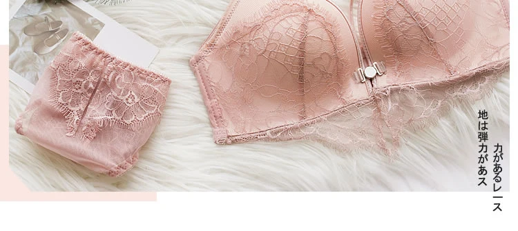 Roseheart, женские модные розовые зеленые сексуальные комплекты нижнего белья, хлопковые трусики, нижнее белье, пуш-ап бюстгальтер, Набор чашек A B, застежка спереди, беспроводной