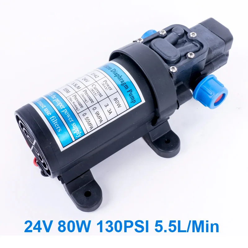 Pressure switch type Мини DC 24 в 80 Вт 5,5л/мин водяная пленка высокого давления самовсасывающий выключатель давления насоса водяной насос бытовой небольшой насос - Напряжение: Pressure switch type