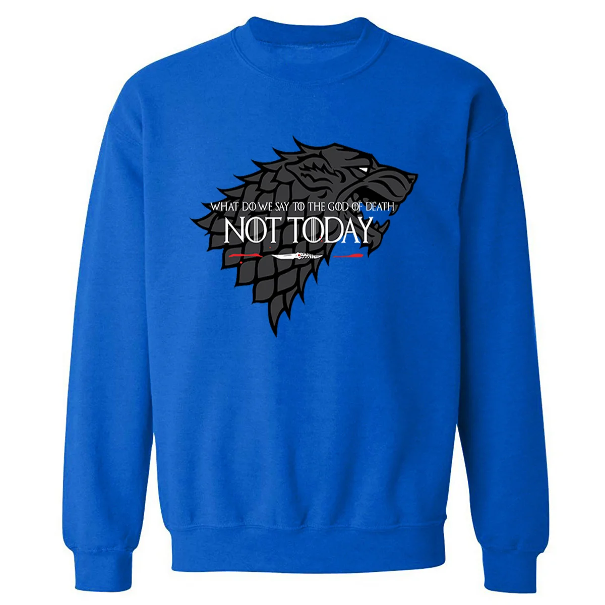blue 6 NOT TODAY Толстовка Мужская Игра престолов Толстовка ужасный волк мужские толстовки осень зима пуловеры Harajuku уличная - Цвет: blue 6