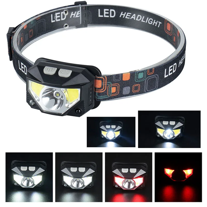 Мощный светодиодный головсветильник фонарь с датчиком Головной зарядкой от USB