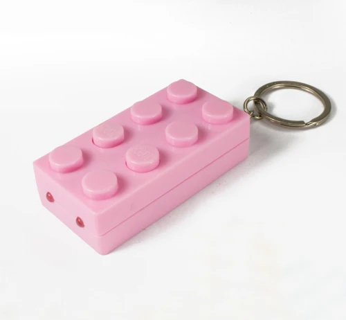 Pink 100 шт./лот светодиодный цветной Кирпич брелок строительные блоки игрушки для детей совместимый подарок фонарик брелок с кирпичиком факел брелок - Цвет: Pink