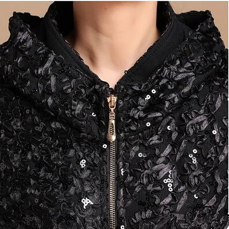 Женское длинное кружевное пальто толстая ветровка большого размера XL-5XL куртка
