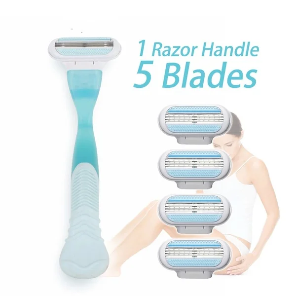 5 шт. лезвия 1 держатель женские бритвенные листья женщины бритвы сменные головка