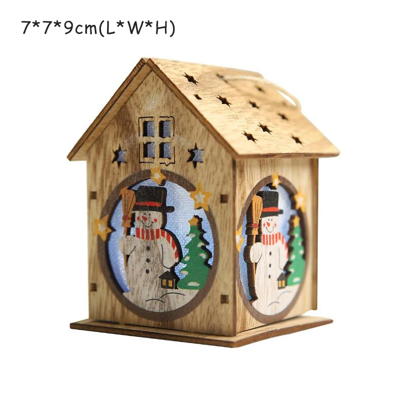 Snowman Фестиваль Led Light деревянный дом Рождественская елка украшения для дома висячие украшения праздник хороший рождественский подарок свадьба Navidad GYH - Цвет: Snowman