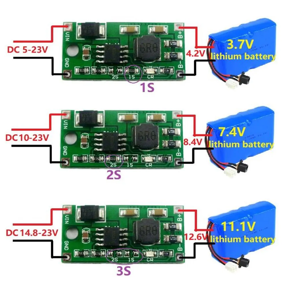 2A 1 S/2 S/3 S синхронизация литий-ионного зарядного устройства DC 5-23V до 4,2 V 8,4 V 12,6 V модуль питания для 3,7 V 7,4 V 11,1 V 18650 V литиевая Ba