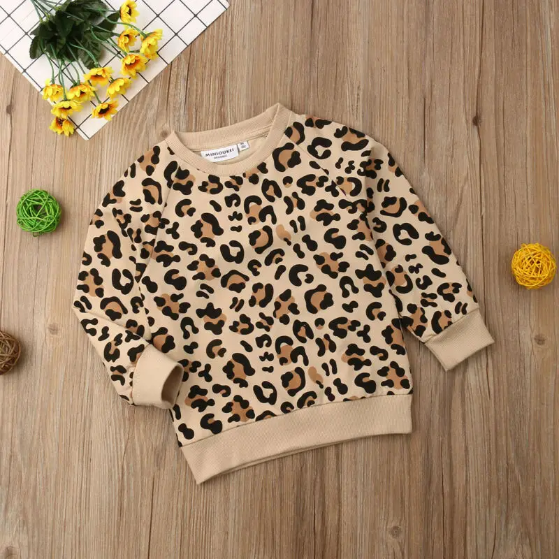 

Goocheer Toddler Kids Baby Girls Boys Clothes Long Sleeve Leopard Hooded Sweatshirt Outfit Winter Autumn Hoodies