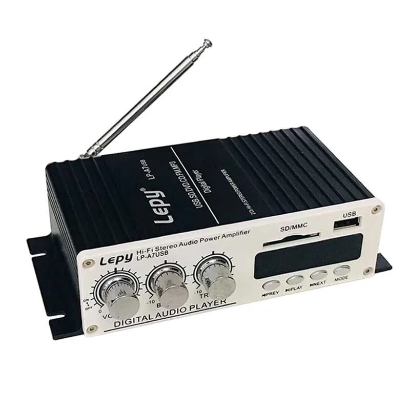2ch выходной усилитель мощности 20WX2 RMS Hi-Fi стерео аудио домашний 12V USB SD FM MP3 цифровой