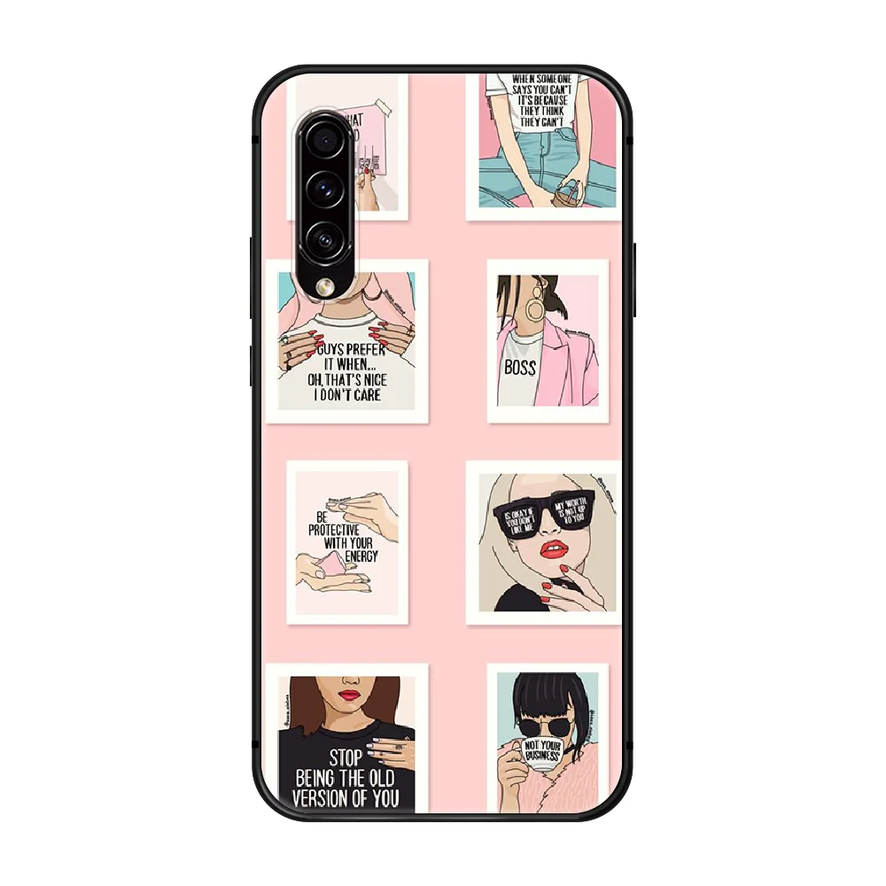 

VOGUE High heels comic Phone case hull For Samsung Galaxy A 50 51 20 71 70 40 30 10 E 4G S black waterproof painting coque trend