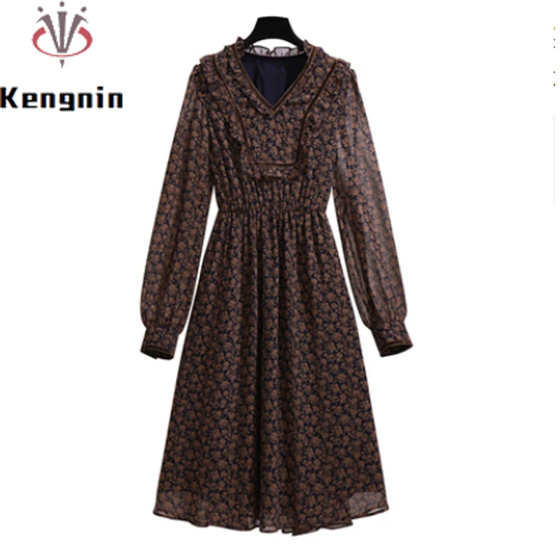 

Платье женское весенне-осеннее, богемное, большого размера, 4XL