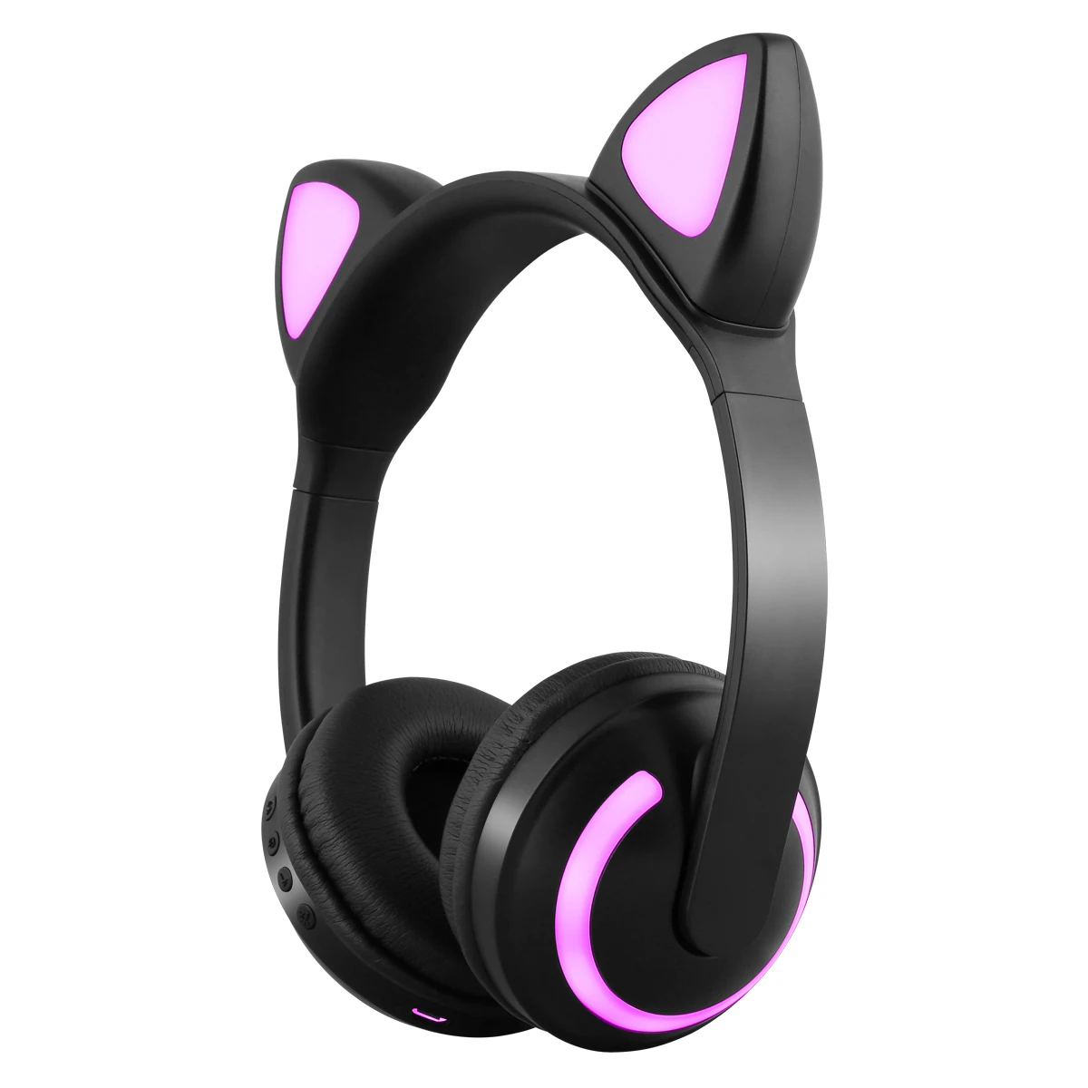 

Cat Ear Flash Light Cute Bluetooth Earphone Wireless Headphone With Mic Microphone Stereo Music For Girl Phone LED RGB Headphone