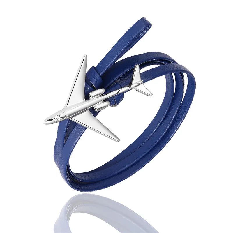 Silver Dark Blue MKENDN модный многослойный амулет кожаный браслет с якорем для мужчин и женщин в морском стиле с металлическими спортивными крючками - Окраска металла: Silver Dark Blue