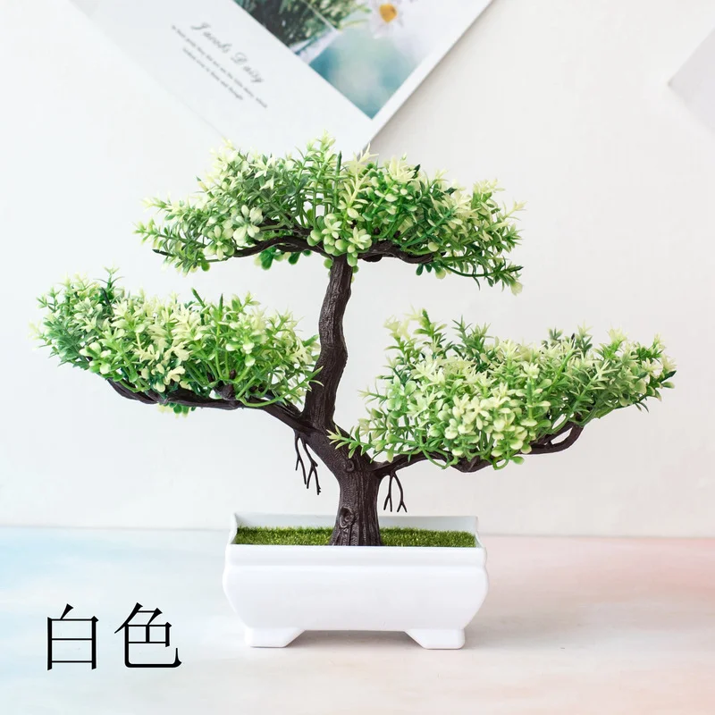 

1Pc Home Decoration Hotel Garden Decor Artificial Plants Bonsai Small Greenpine Pot Plants Simulation Fake Flowers Ornament