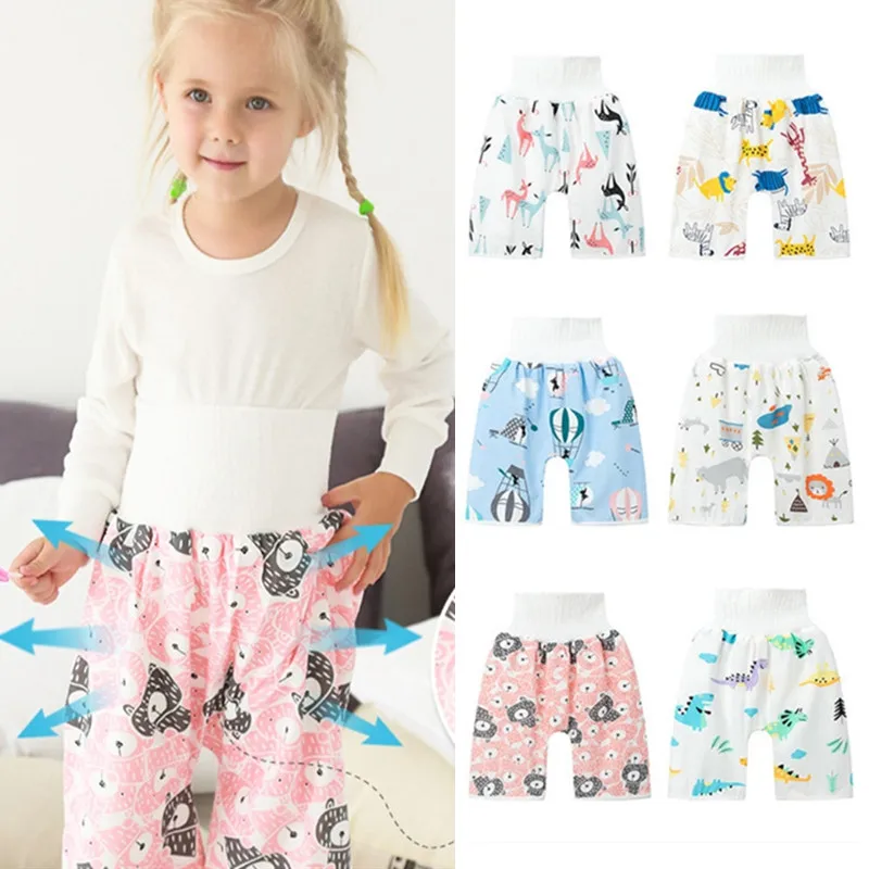 Шорты для детских подгузников 2 в 1 водонепроницаемые Многоразовые штаны