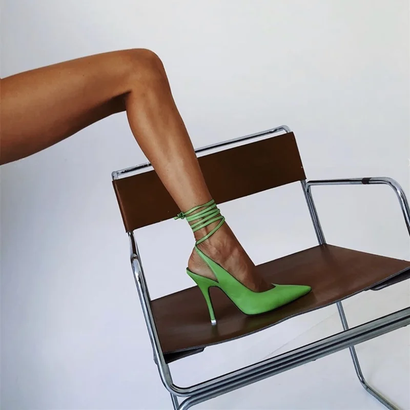 

Spring 2021 new style pointed toe high heel strap women's evening dress party shoes