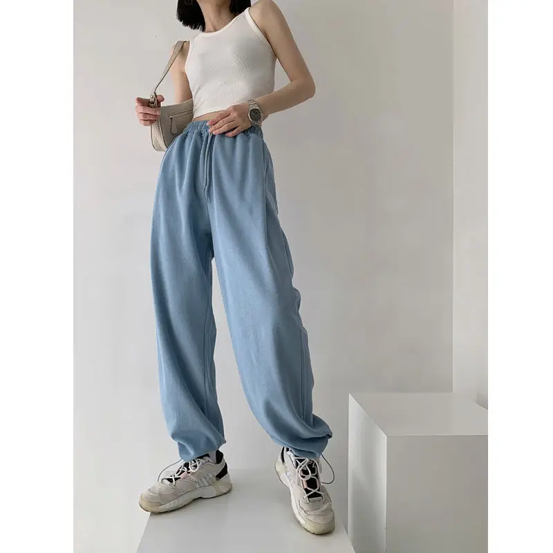 

Casual Oversize Blue Jogging Sweatpants Women Korean Fashion Gray Joggers Sports Pants White Wide Leg Trousers Fall 2022 Female