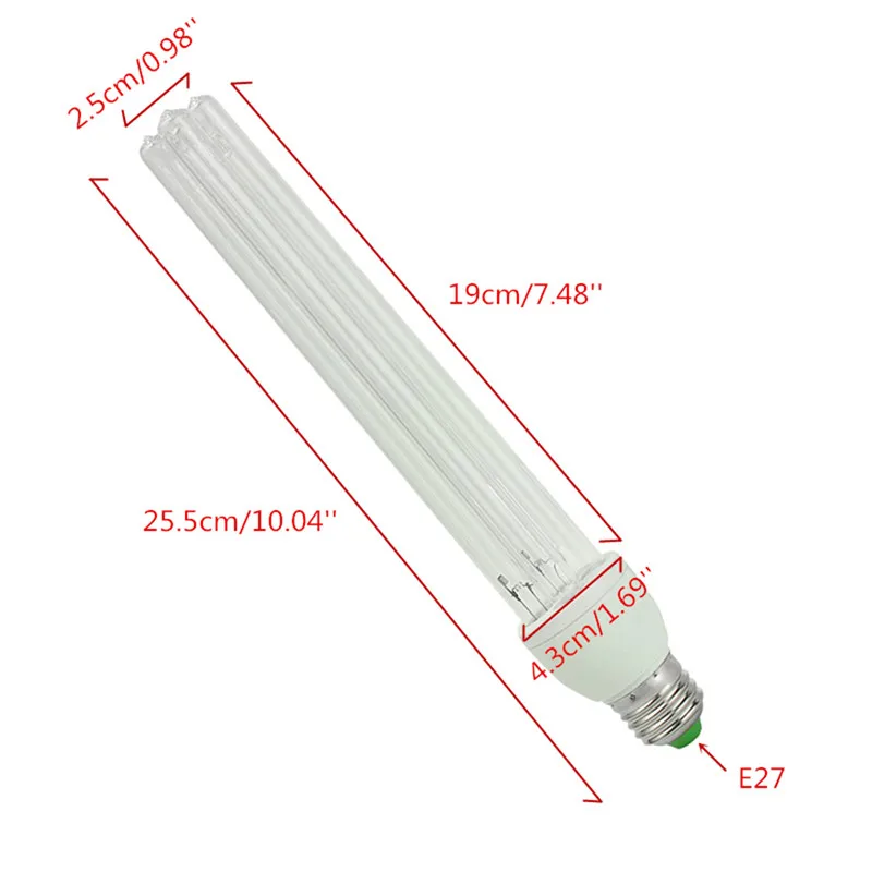 Ультрафиолетосветильник озоновая лампа E27 UVC для дезинфекции стерилизации
