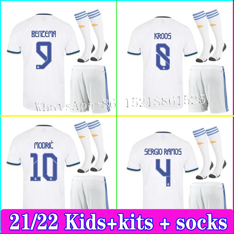 

New Adults kit Kids kit 2021 2022 Real MadridES shirt MODRIC HAZARD BENZEMA home away VALVERDE 21 22 boy Children suit in stock