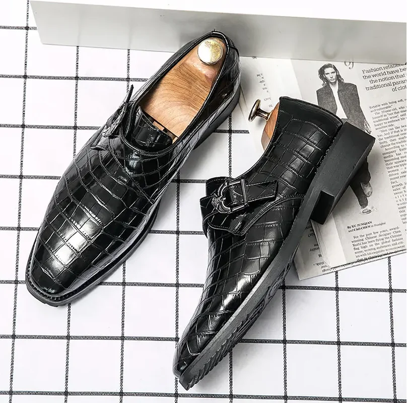 

Men Shoes Newest Slip-on Pu Leather Buckle Strap Shoes Handmade High Quality Fashion Casual monk shoes Zapatos De Hombre 4KD161
