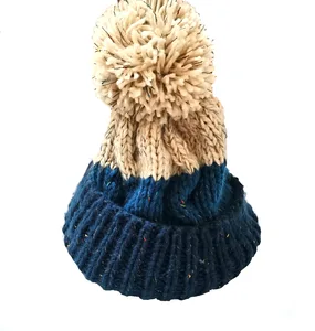 BomHCS Autumn winter star flower hat pure handmade knitted hat women winter warm fashion wool cap beanies