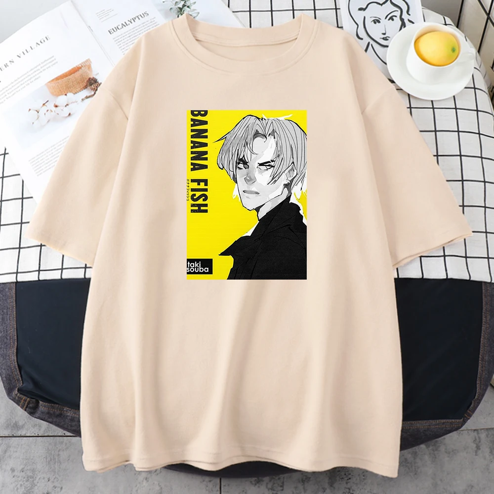 

Banana Fish Art Print T-Shirts Womenfunny Street Streetwear Aesthetic Oversized Short Sleeved Casual Breathable Womans T Shirt