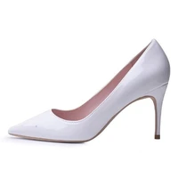 women pumps patent leather slip on 8cm thin high heels pointed toe office career sexy party wedding shallow women shoes 2020