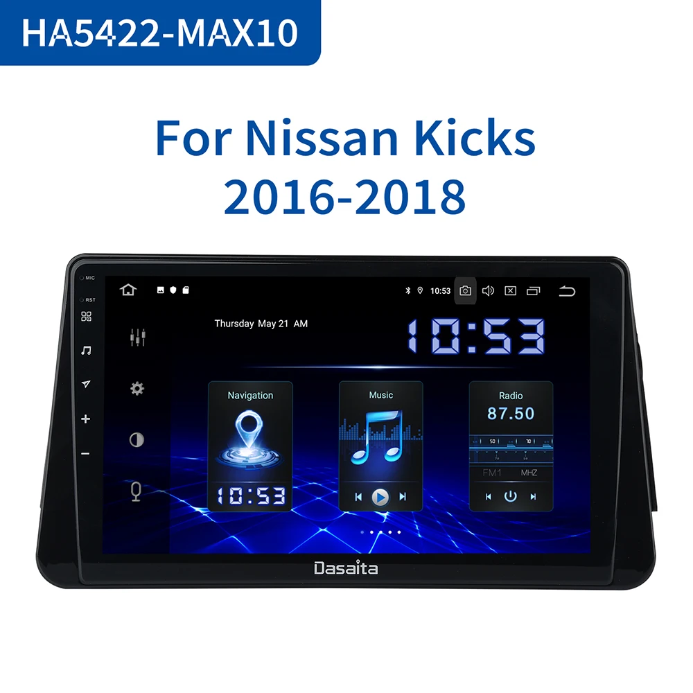 Dasaita автомобильный Android 10 0 мультимедиа 1080P видео 1 Din для Nissan Kicks Micra 2014 2015 2016 2017