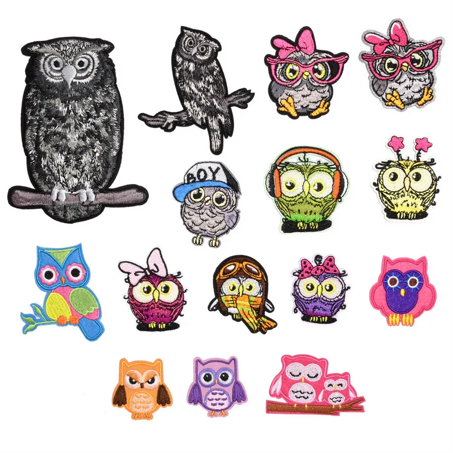 Модный 1 предмет нашивки с вышивкой совы утюжок на одежде наклейки для детской