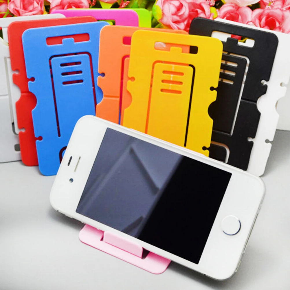 universal 10pc plastic stand card phone holder support for samsung suporte holder stand mount for iphone accessory color random free global shipping