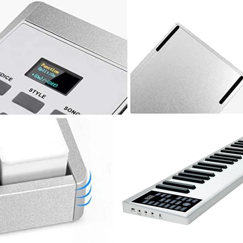 Piano Keyboard 61 Key Portable Electric Piano Touch-response Full-size Keys Alumium Shell with Sustain Pedal for Beginner Adults