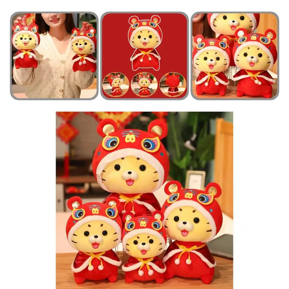 

Decorative Plush Chinese New Year Elements Zodiac Tiger Doll for Gathering